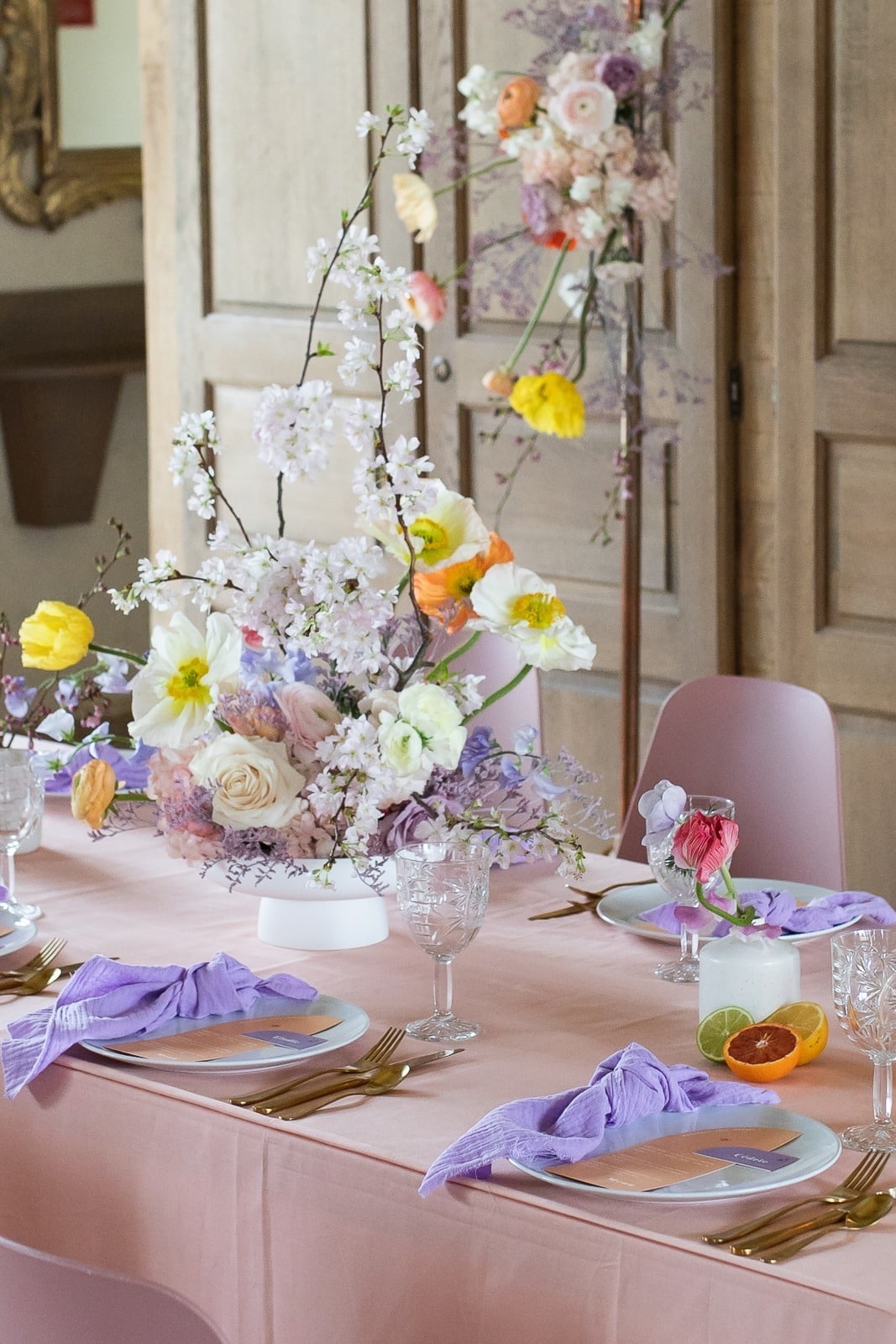 décoration mariage coloré centre de table