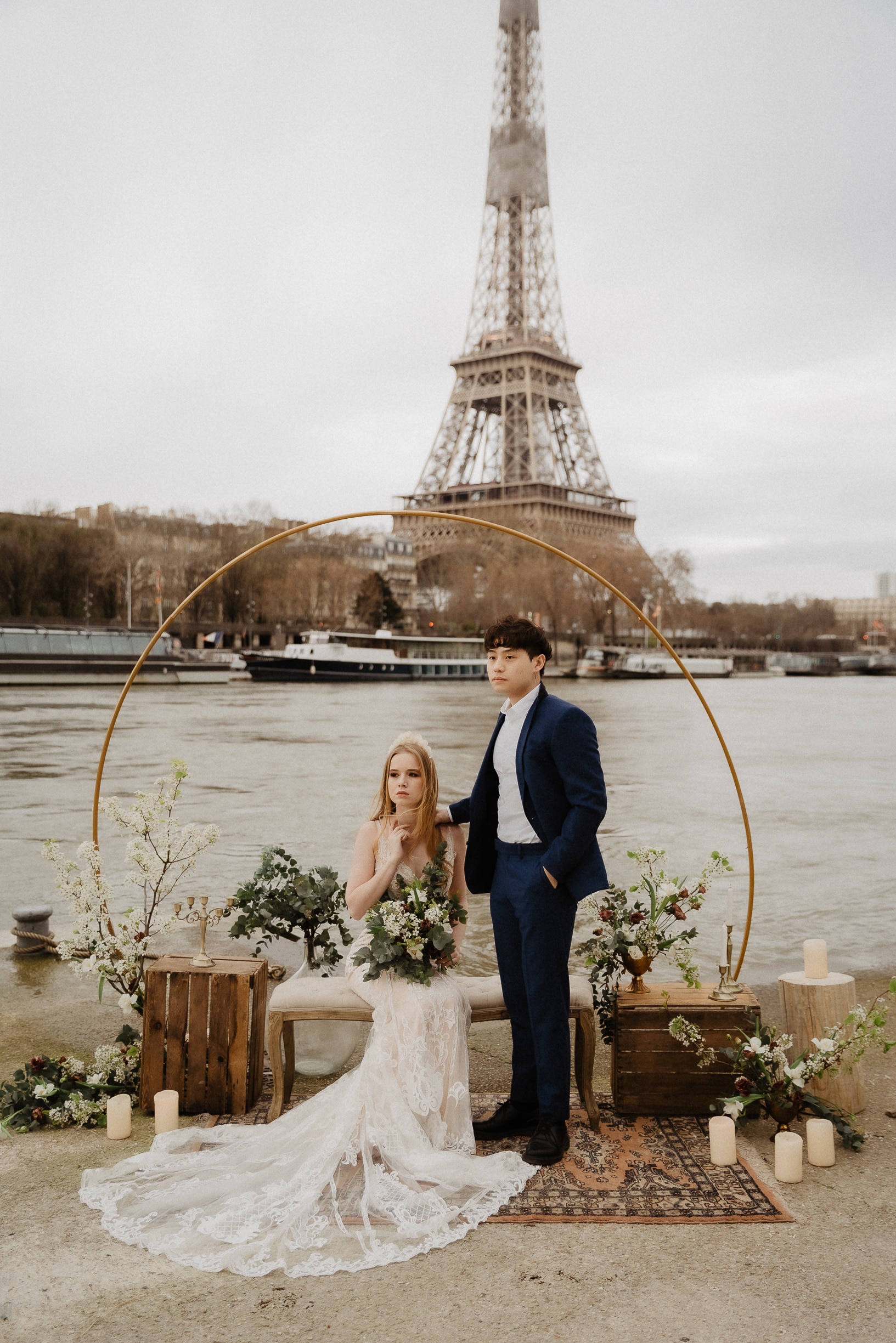 arche de mariage - mariage parisien tour eiffel