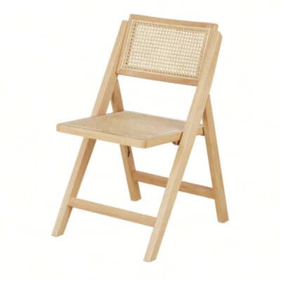chaise en bois et rotin