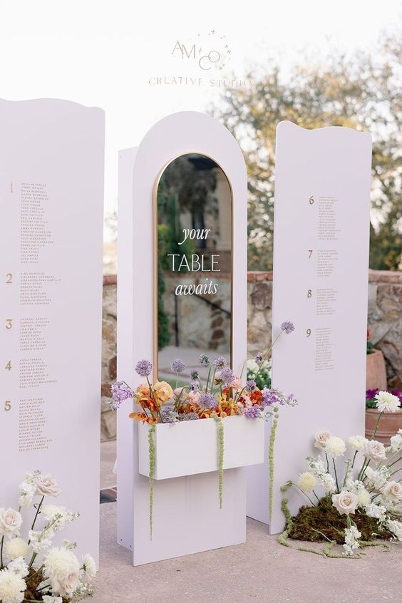 plan de table blanc en 3 parties pour un mariage élégant et chic