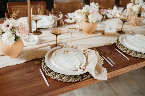 décoration de table pour un maraige bohème chic -location déco mariage Paris