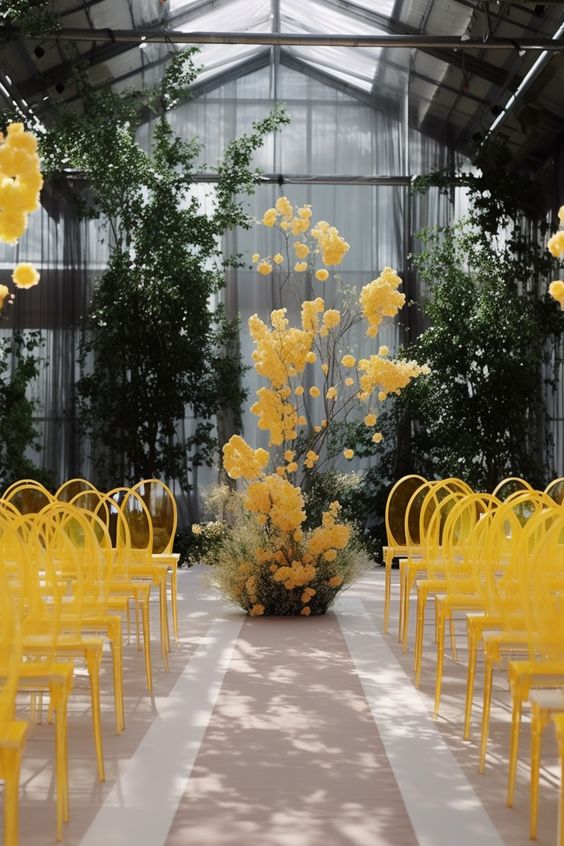 thème de mariage coloré _ mariage jaune