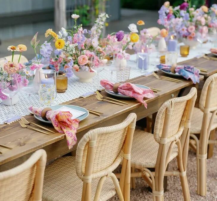 décoration de table de mariage champêtre chic