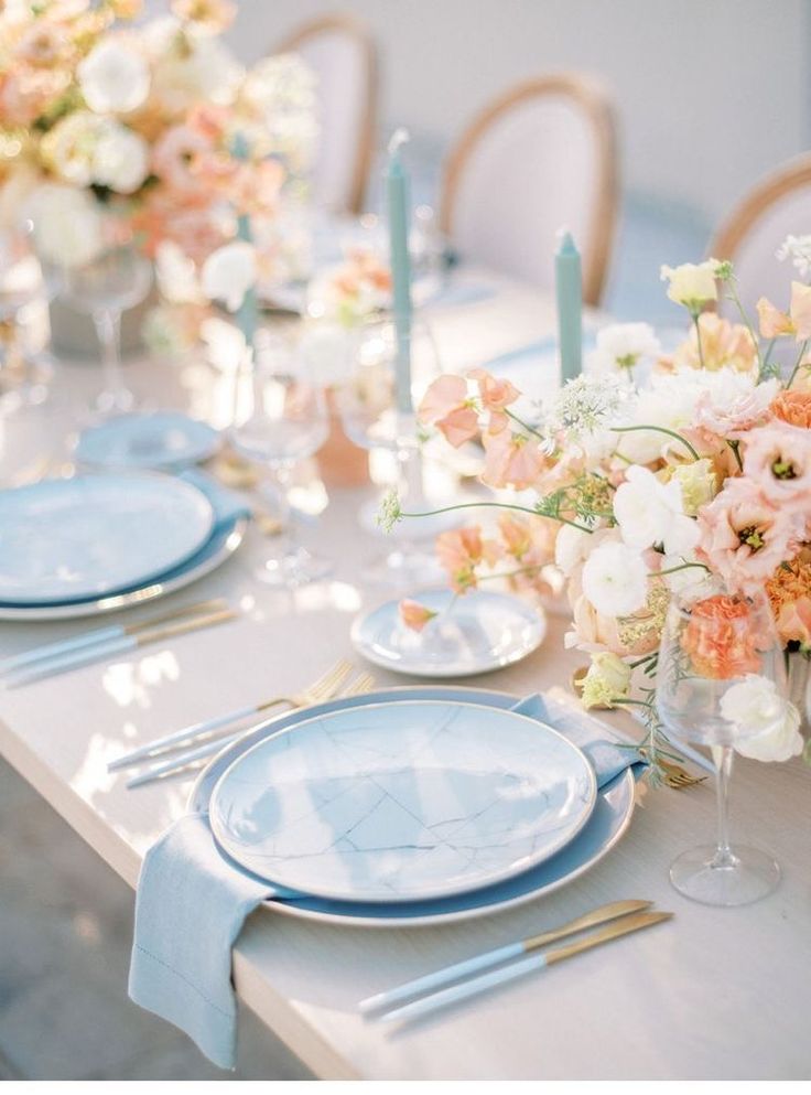 décoration de table de mariage pastel