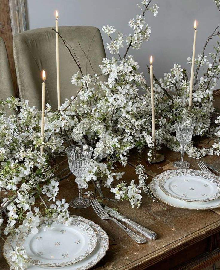 décoration de table de mariage sauge et champetre chic