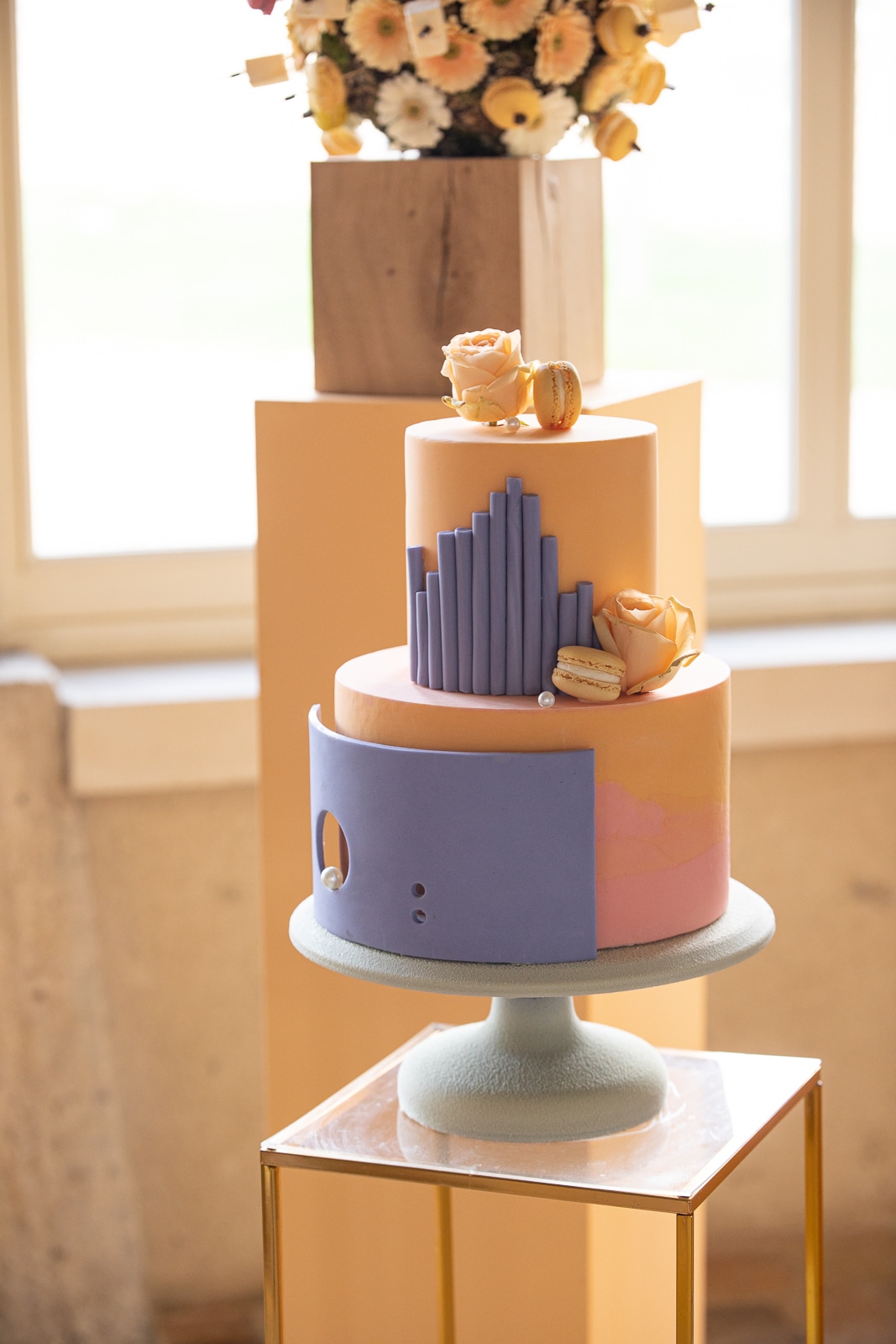 Inspiration mariage printanier - gâteau de mariage pastel