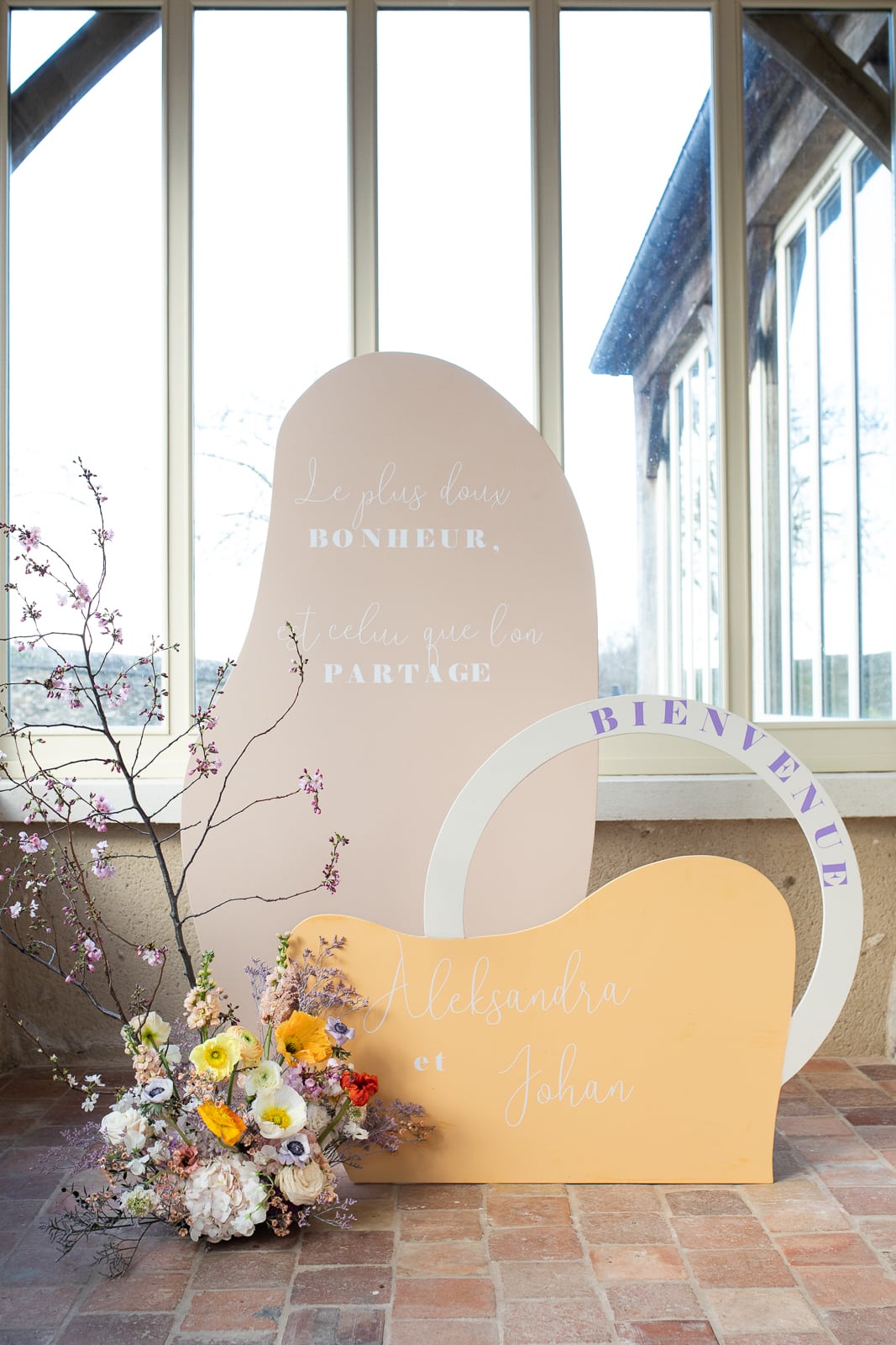 décoration de mariage Paris et Ile de France - location grand panneau de bienvenue personnalisable