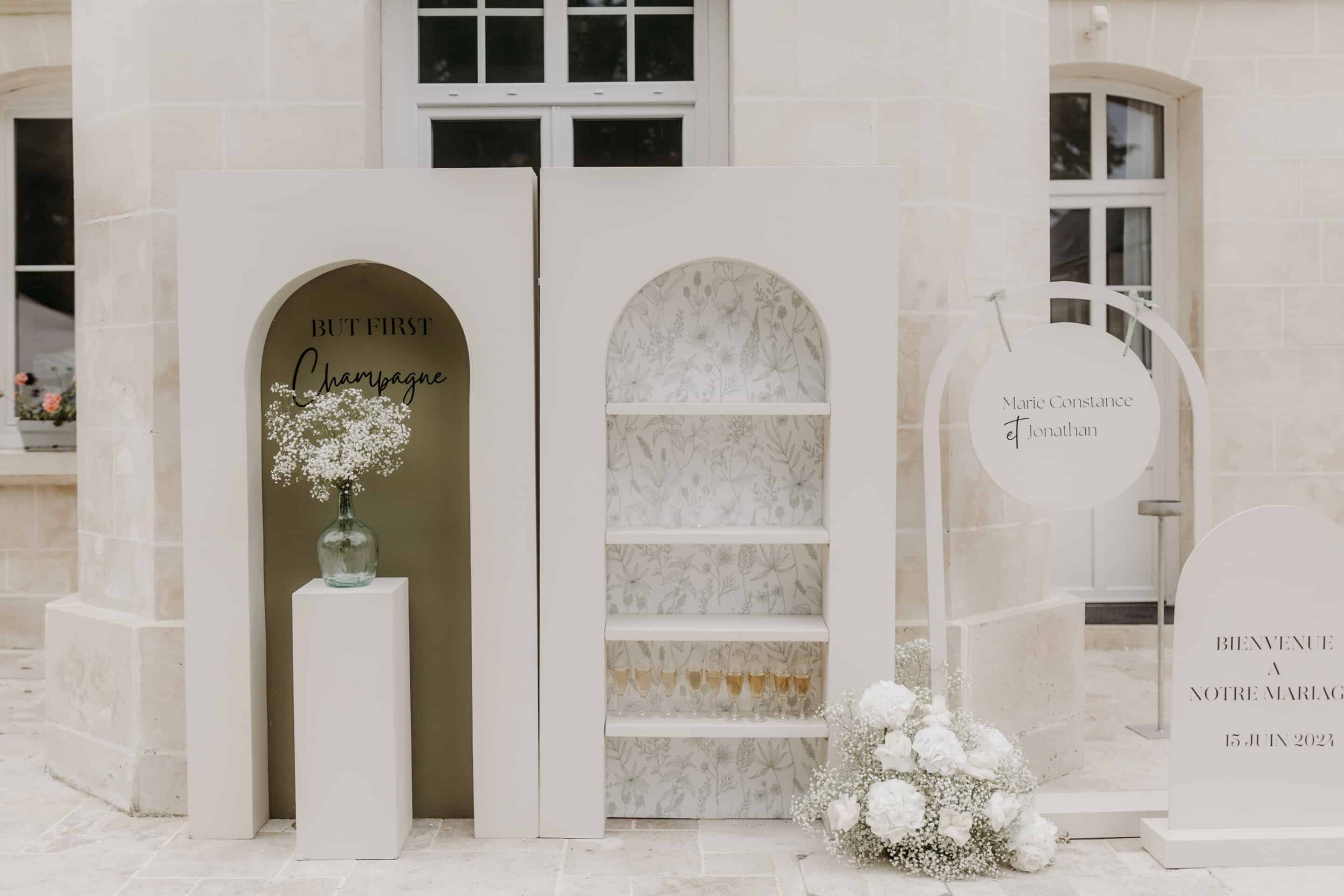 location bar à champagne décoration mariage