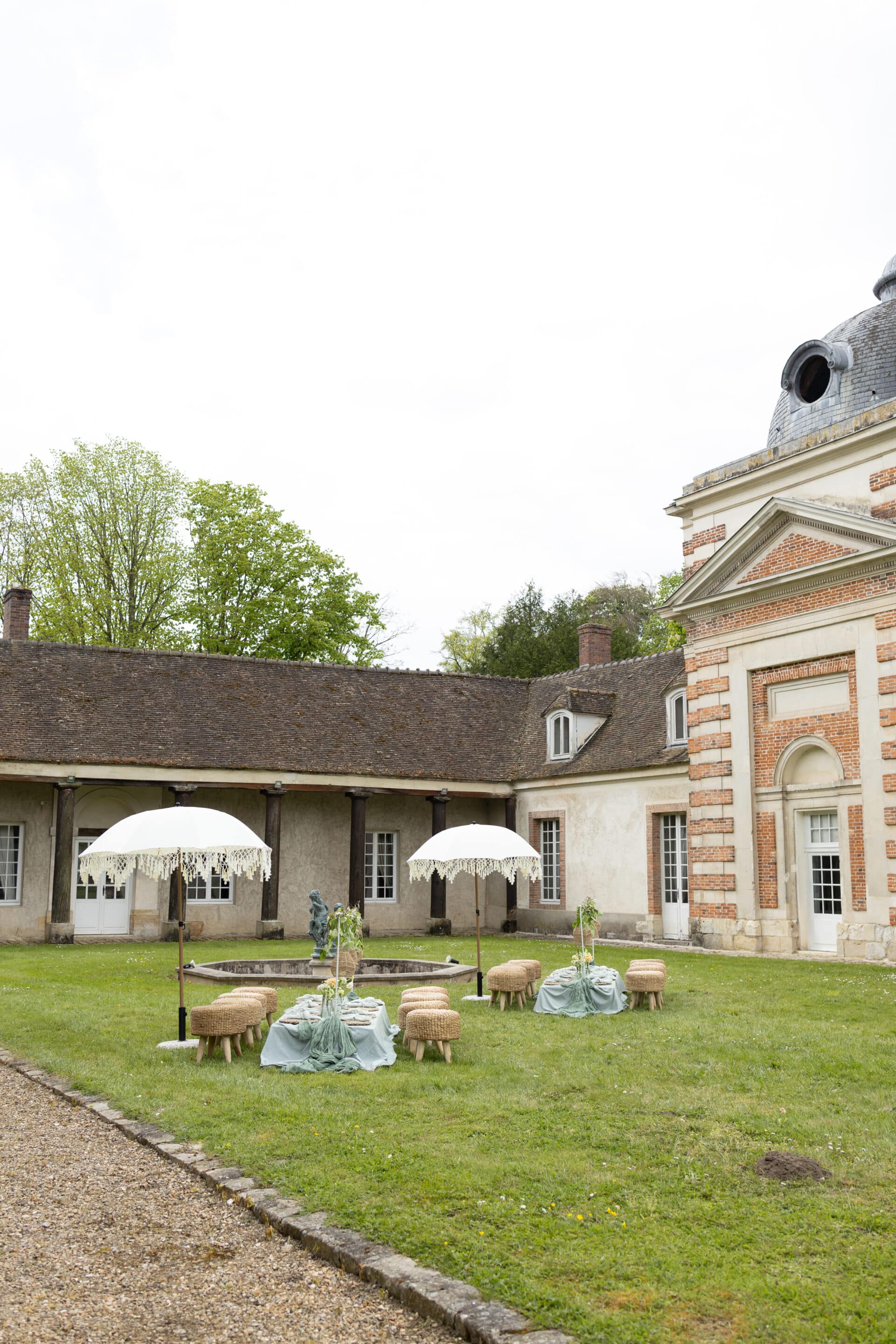 Petits salons de jardin mariage vert sauge
