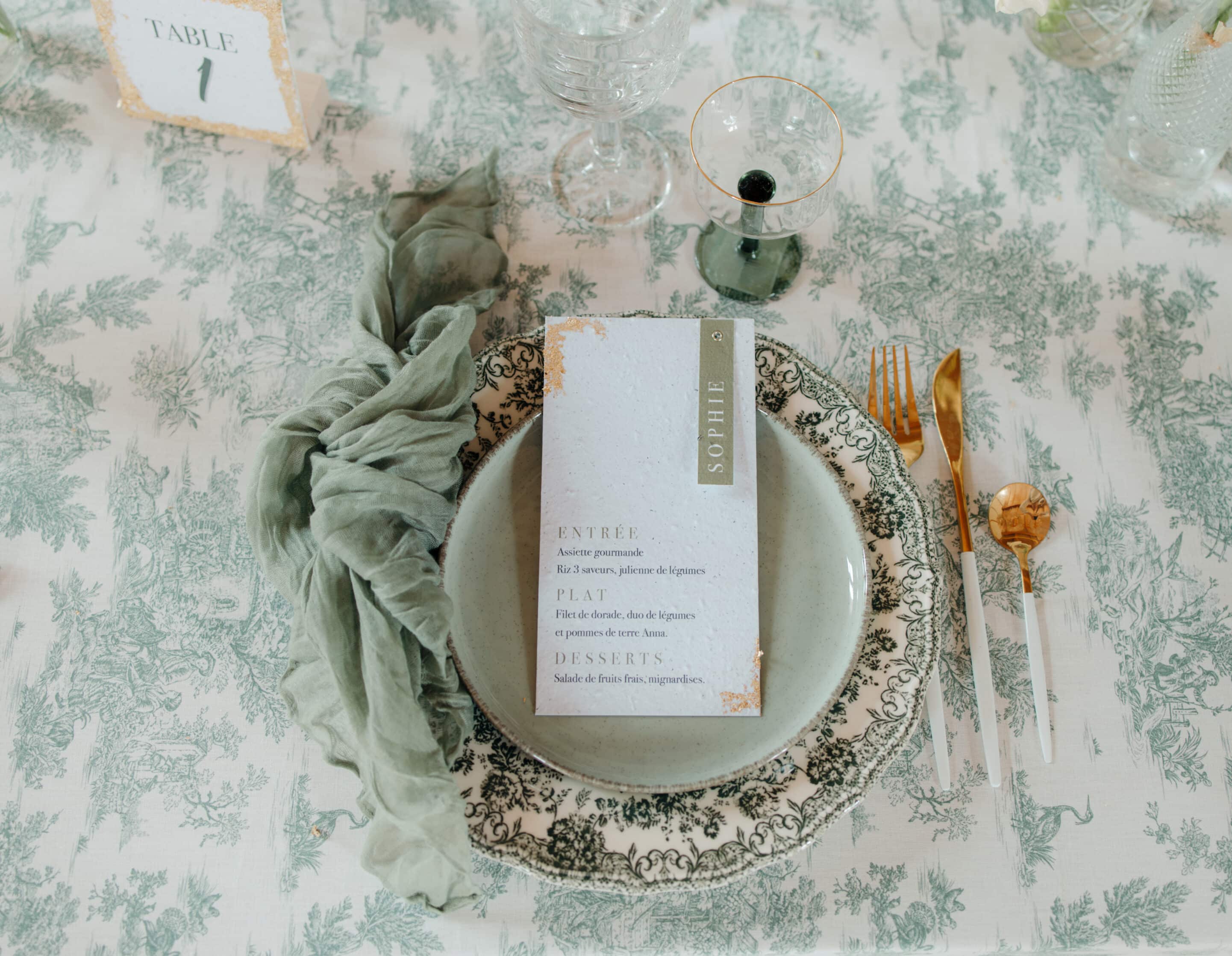 une décoration de table chic et champêtre - décorateurs mariage en Ile de France