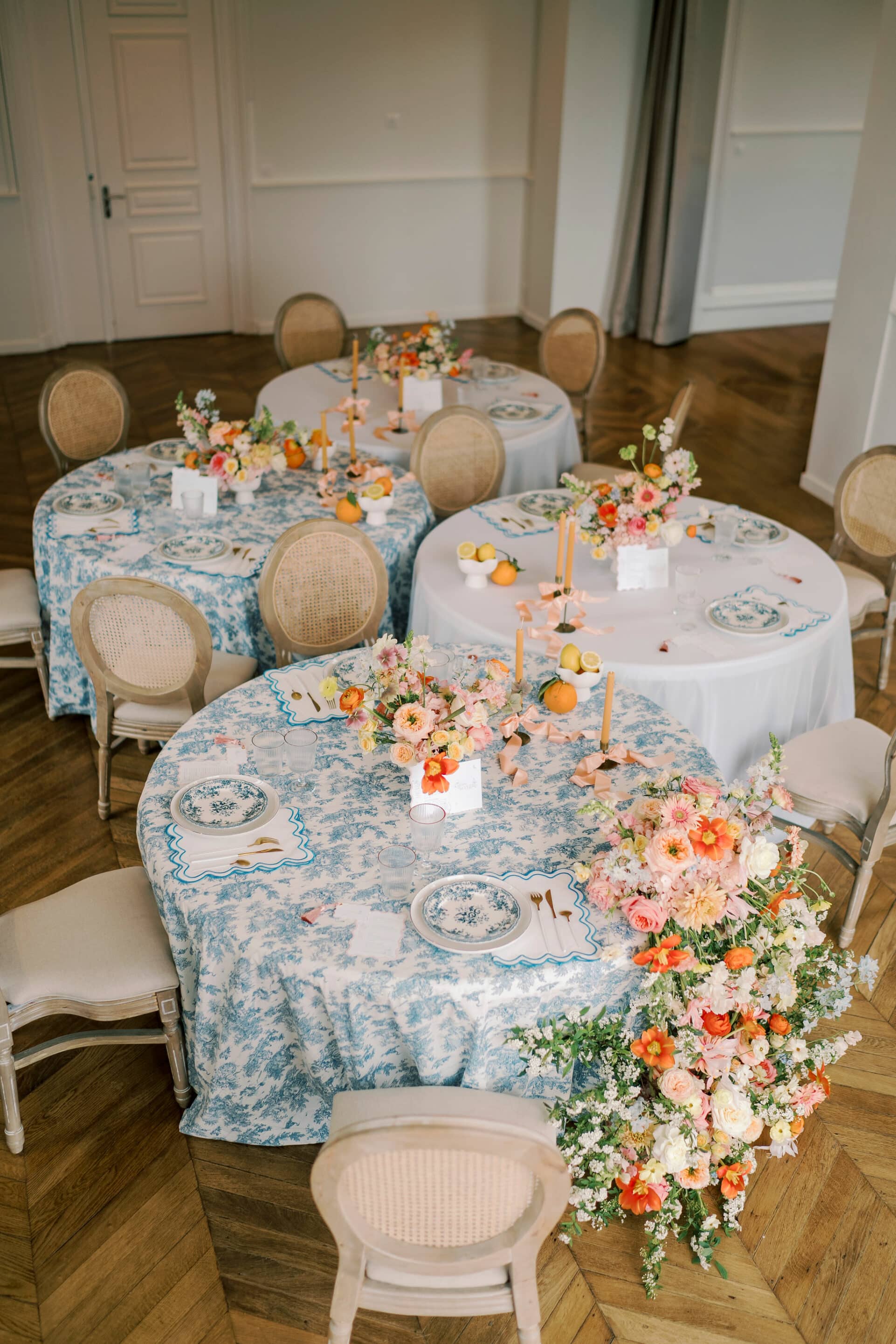 diner mariage tables qui serpentent
